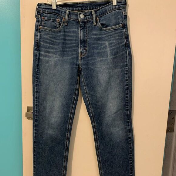 Hugo Boss sweater, Sz M-L, long sleeve pull over, navy, bright blue, EUC - Picture 12 of 16